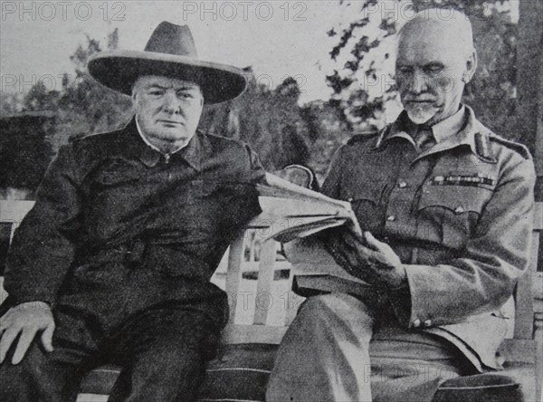 Winston Churchill and General Smuts in Cairo.