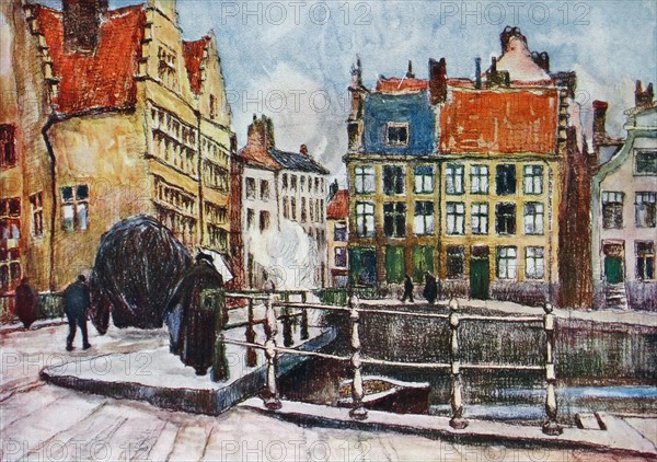 The 'Pont aux Herbes', Ghent by Albert Baertsoen