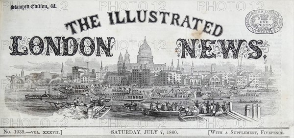 The illustrated London News, Masthead from July 7, 1860.