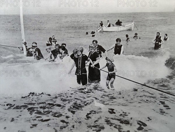 Bathing in Ostend, belgium 1914