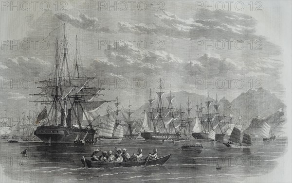 The combined British fleet in China.