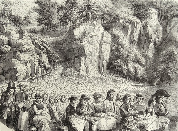 Crowded audience at an open air preformance at Stalden