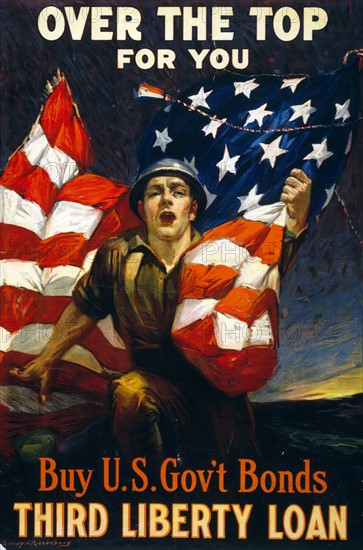 Third Liberty Loan. 1918 American World War one propaganda poster