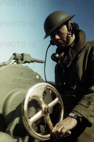 A young soldier of US coastal defense forces 1943 World war two