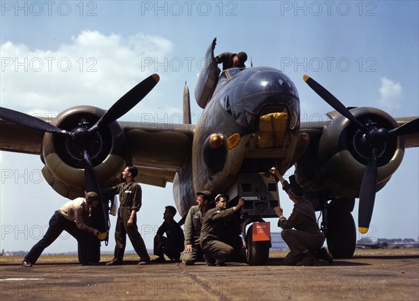 A new C-87 transport getting a final check