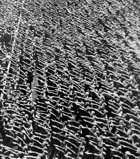 Nazi Youth rally at a stadium in Nuremberg Germany 1936