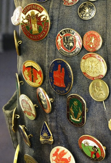 Badges of support for the British Miners strike of 1984-1985