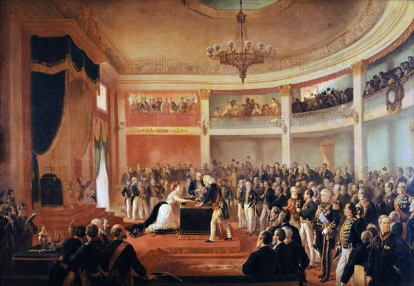 The Oath of the Princess Imperial Isabel, as Regent of the Empire of Brazil, circa 1870.