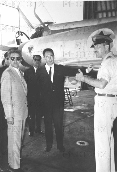 King mahendra of Nepal, Shimon Peres and Ezer Weizman 1958