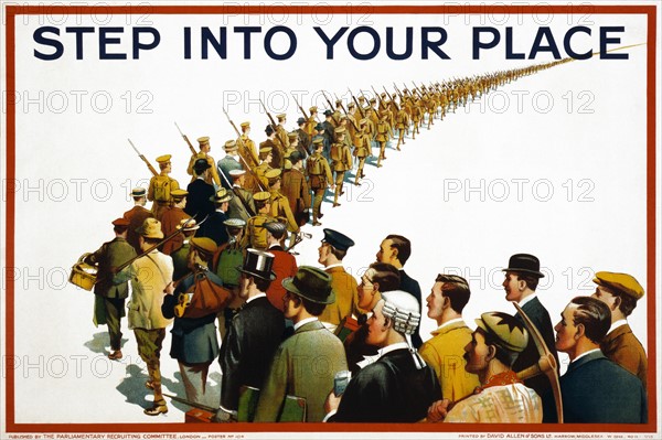 Step Into Your Place', 1915. Recruiting poster, World War One