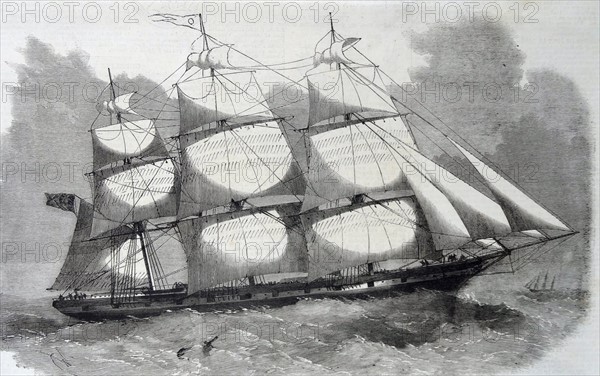 Engraving of the gigantic clipper-ship 'Great Australia'