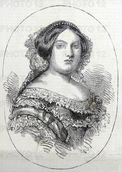 Engraving of Her Majesty the Queen of Spain, Isabella II of Spain