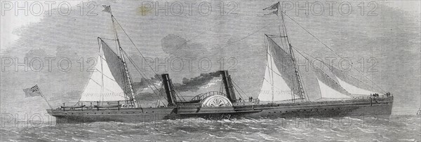 Engraving depicting the Steam-ship 'Giraffe'