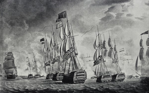 Aquatint of the Battle of St. Vincent