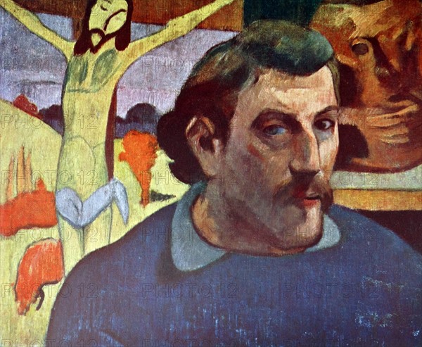 Self-portrait of Eugène Henri Paul Gauguin with the Yellow Christ