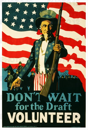 Colour poster encouraging people to enlist with the American Army