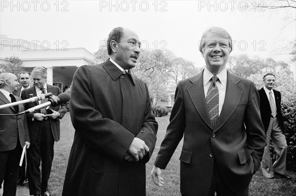 Photograph of the Egyptian President Anwar Sadat with President of the United States Jimmy Carter