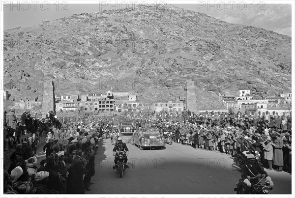 Photograph of the Motorcade for President Eisenhower's visit to Kabul, Afghanistan