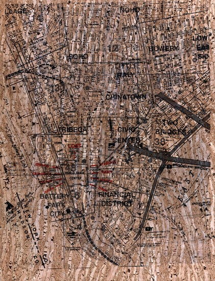 Street map showing the Ground Zero area of Lower Manhattan after the 9/11 attacks