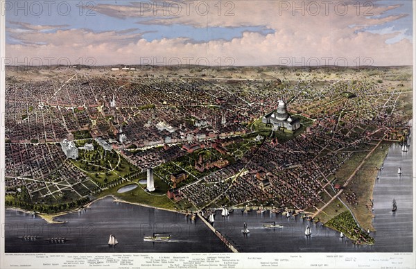 Arial view of Washington from the Potomac