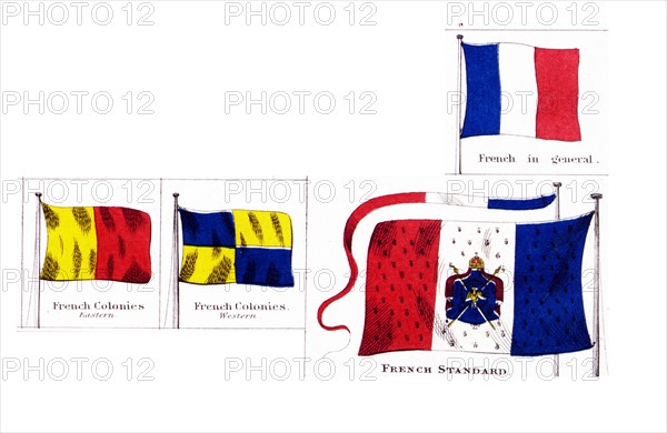 French national and colonial flags 1914