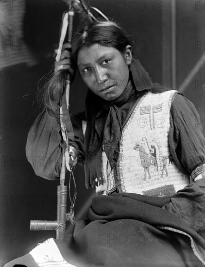 Photograph of a member of Buffalo Bill's Wild West Show, Charles American Horse