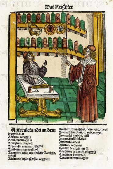 Illustration of an apothecary lesson