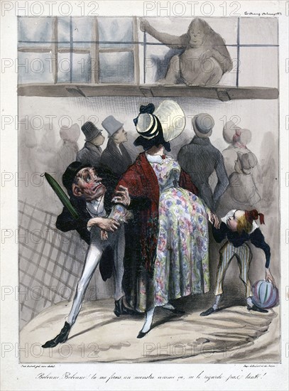 Illustration titled 'Bobonne, Bobonne! tu me ferais un monstre comme ca, ne le regarde pas tant'