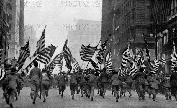 Photograph of American Soldiers at the Declaration of War in 1917