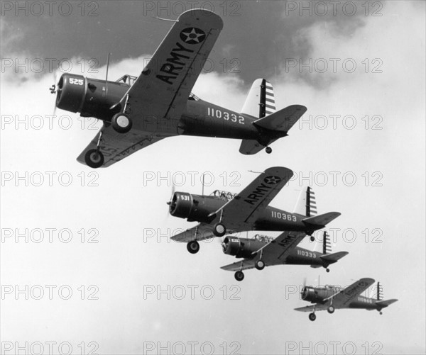 Photograph of the Flight of the BT-13A Valiant aircraft 1939