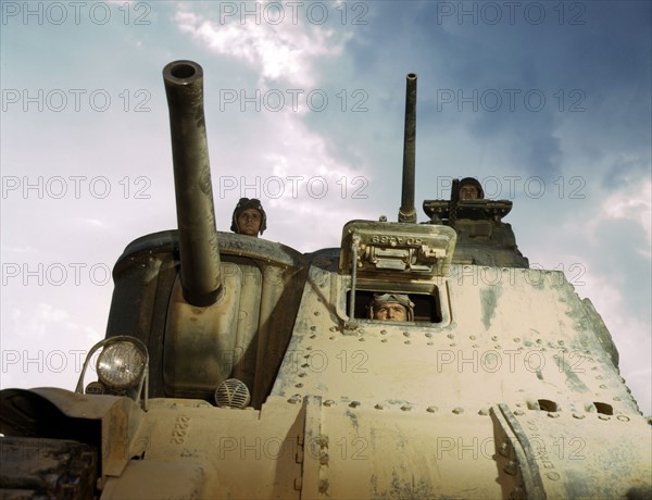Photograph of a World War Two M3 medium tank