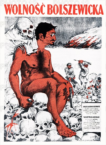 Polish Propaganda Poster depicting Leon Trotsky 1920