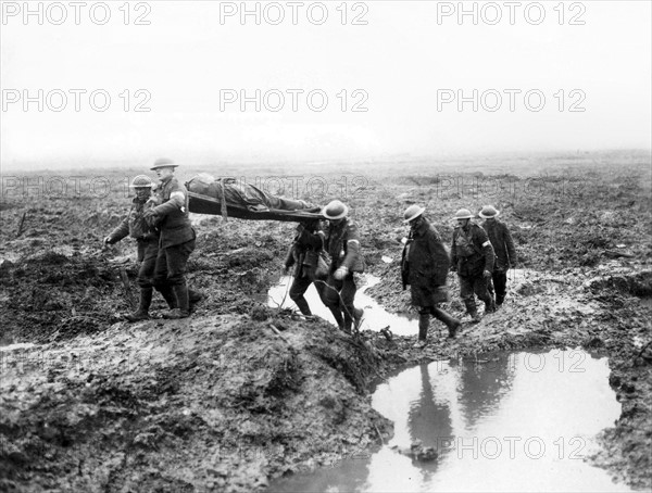 Photograph of Canadian Soldiers wounded during the Second Battle of Passchendaele 1917