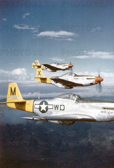 Photograph of World War Two US Air Force P-51D Mustangs
