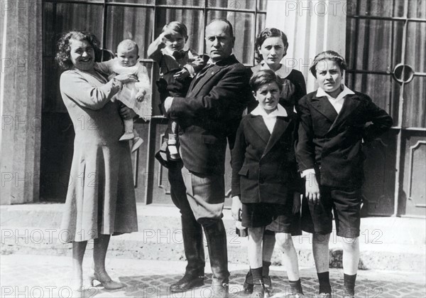 family of Benito Mussolini the Italian politician, journalist, and leader of the National Fascist Party 1928