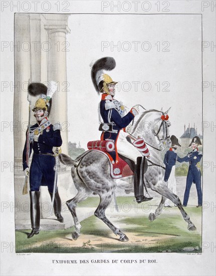 Uniformed cavalryman of the French Lancers, Royal Guard Regiment, 1823