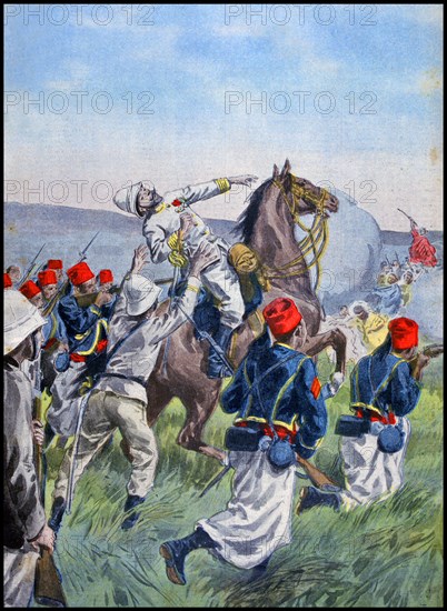 the death of Lamy, surrounded by Tiraileurs Sénégalais troops