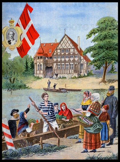 Illustration showing the Danish Pavilion, at the Exposition Universelle of 1900
