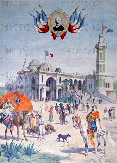 Illustration showing the Algerian Pavilion, at the Exposition Universelle of 1900