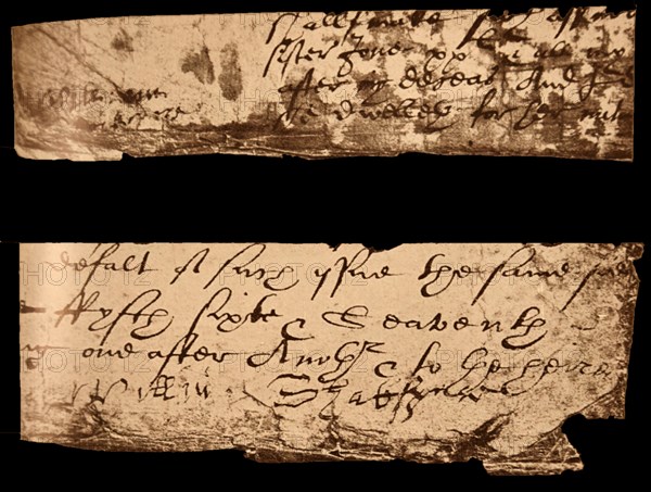 photograph of a 'Will' dated 1616, bearing Shakespeare's signature