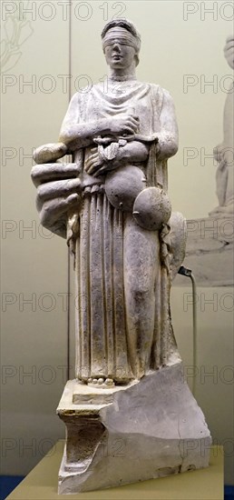 Plaster model for a statue of the blindfolded figure of Justice by James Earle Fraser 1934