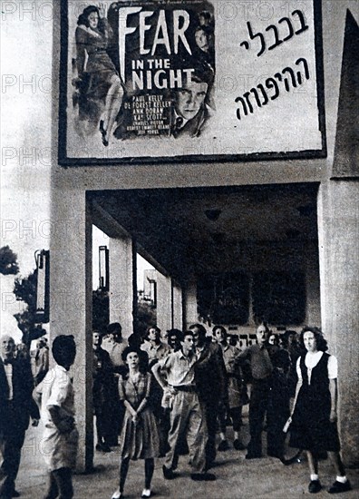 Israeli's watch the sky's during an Egyptian air raid on Tel Aviv, during Israel's War of Independence 1948