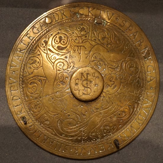 Saddle ornaments, crupper bosses and plaques, 17th-18th century, Icelandic, engraved with prayers and decoration
