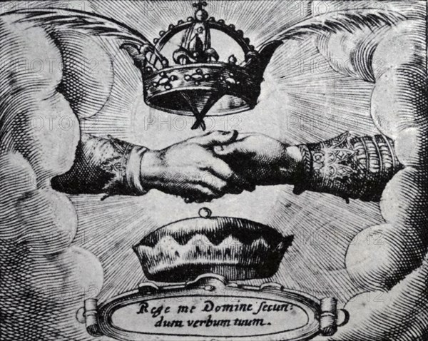 Engraving symbolising the marriage of Princess Elizabeth Stuart