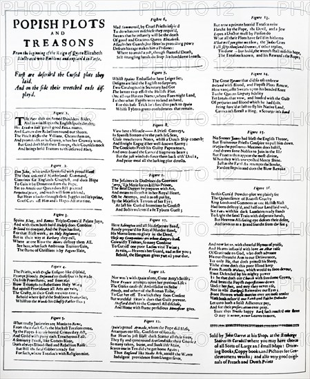 Printing of the 'The Popish Plots and Treasons'