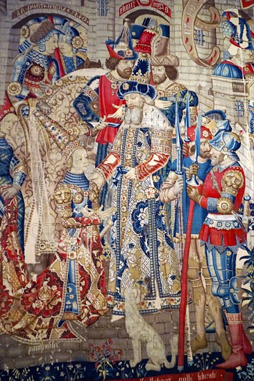 Detail from a tapestry depicting scenes from the Trojan War