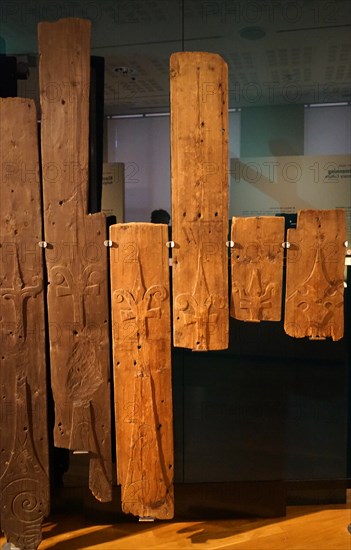 Woodcarvings from a church in Möörufell, Iceland