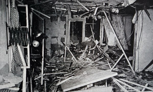 Photograph taken of the Wolf's Lair conference room after the 20th July explosion
