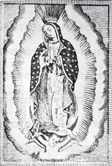 Engraving depicting The Virgin Mary