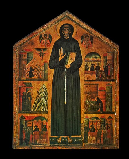 Altarpiece depicting the life of St Francis by Bonaventura Berlinghieri
